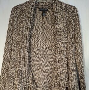 I.N.C. International Concepts Brown and Beige Waterfall Cardigan Sweater